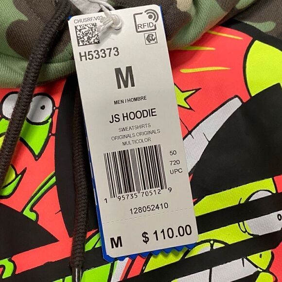 Adidas Originals x Jeremy Scott Mens size Medium Camouflage Hoodie H53373 New - Picture 11 of 11